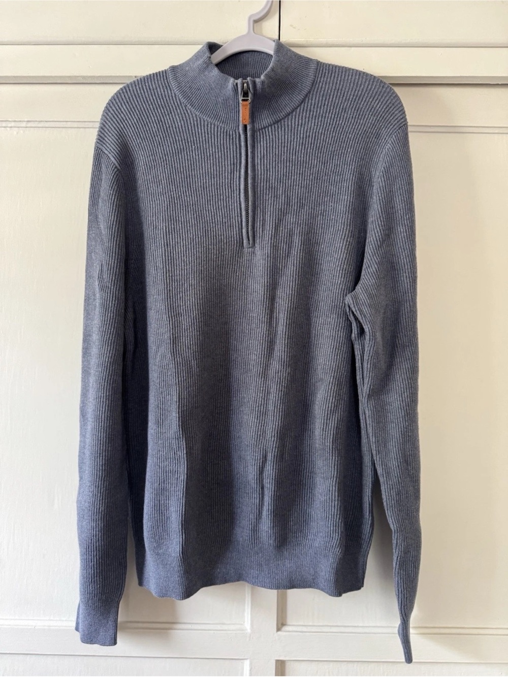 Nordstrom Men's Charcoal Ribbed Half-Zip Sweater